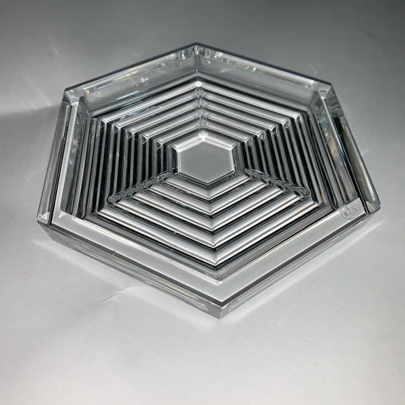 BACCARAT lead crystal 6 point WINE BOTTLE COASTER - Picture 11 of 12